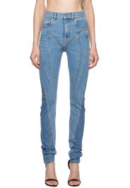 Mugler Blue Bi-Color Spiral Jeans