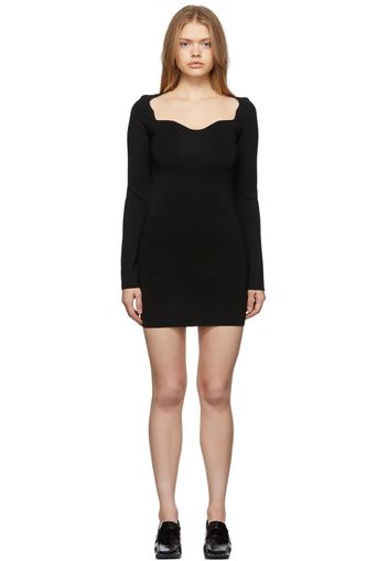 Nanushka Black Knit Fitted Marina Dress