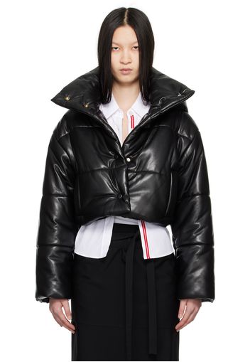 Nanushka Black Aveline Vegan Leather Puffer Jacket