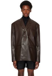 Nanushka Brown Gabriel Vegan Leather Blazer