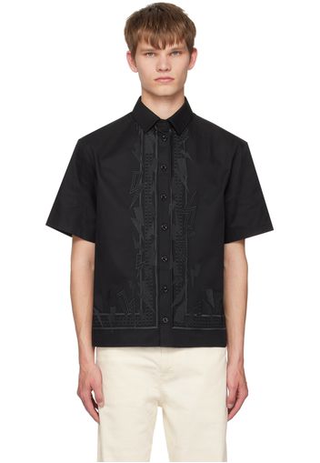 Neil Barrett Black Flower Bolts Shirt