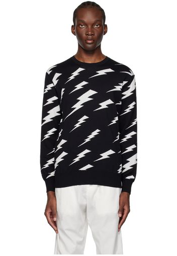 Neil Barrett Black Raining Bolts Sweater