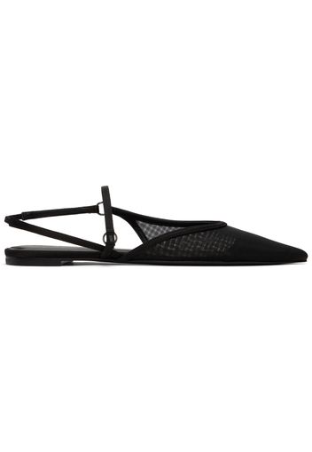 Nensi Dojaka Black Slingback Tulle Sandals