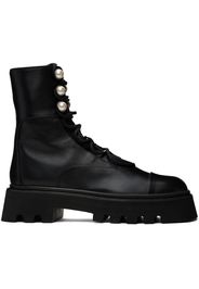 Nicholas Kirkwood Black Pearlogy Combat Ankle Boots