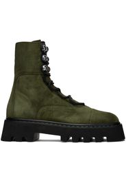 Nicholas Kirkwood Khaki Pearlogy Combat Boots