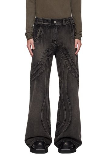 NO/FAITH STUDIOS Black Wave Jeans