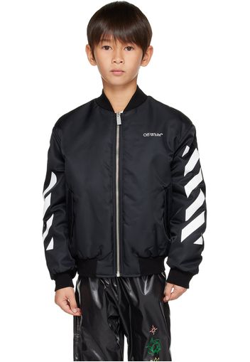 Off-White Kids Black Bookish Diag Bomber Jacket