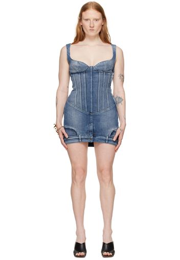 Off-White Blue Upside Down Denim Minidress