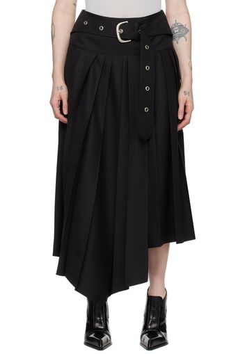 Off-White Black Belted Maxi Skirt