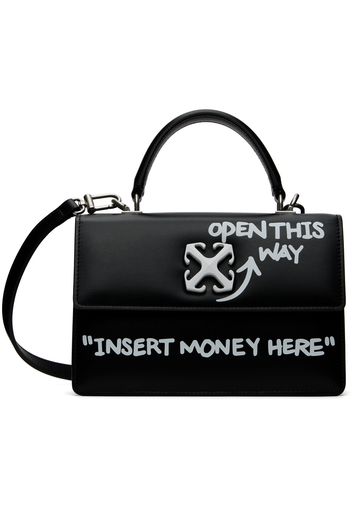 Off-White Black Jitney 1.4 Top Handle Quote Bag