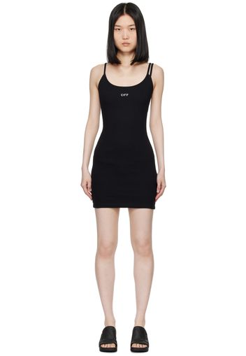 Off-White Black Off Stamp Rib Basic Mini Dress