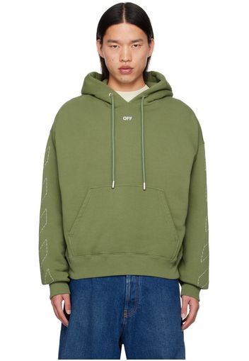 Off-White Green Off Stitch Skate Hoodie