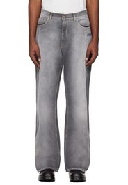 Off-White Gray Slanted Seam Relax Jeans