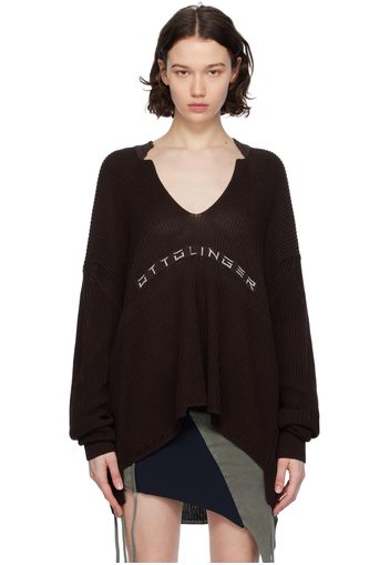 Ottolinger Brown Open Collar Sweater