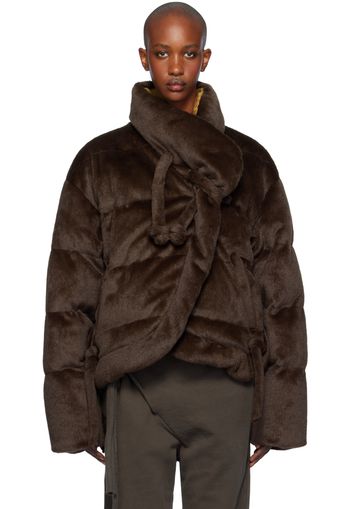 Ottolinger Brown Furry Strappy Puffer Jacket