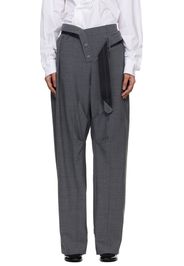 Ottolinger Gray Strapped Baggy Suit Trousers