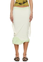 Ottolinger Green & Off-White Twisted Pencil Midi Skirt