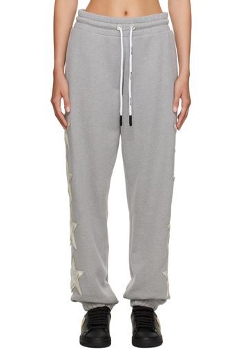 Palm Angels Gray Appliqué Lounge Pants