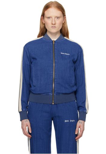 Palm Angels Blue Embroidered Track Jacket