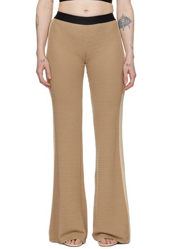 Palm Angels Taupe Stripe Lounge Pants