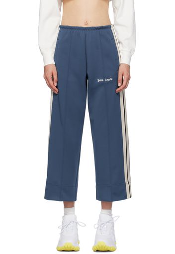 Palm Angels Blue Embroidered Track Pants