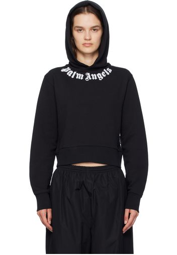 Palm Angels Black Printed Hoodie