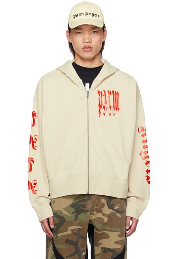 Palm Angels Beige Vertigo Hoodie