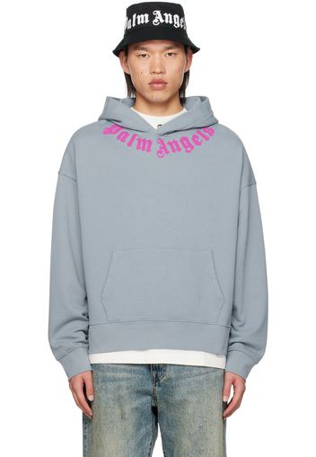 Palm Angels Gray Printed Hoodie