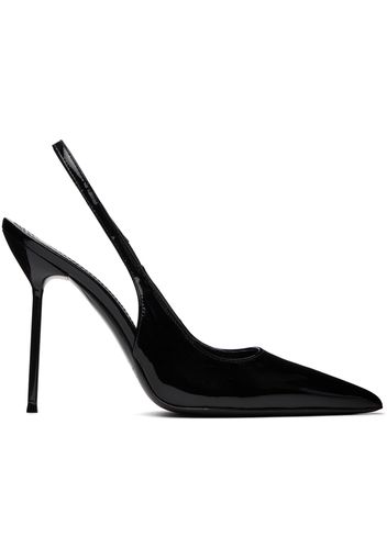 Paris Texas Black Lidia Slingback Heels