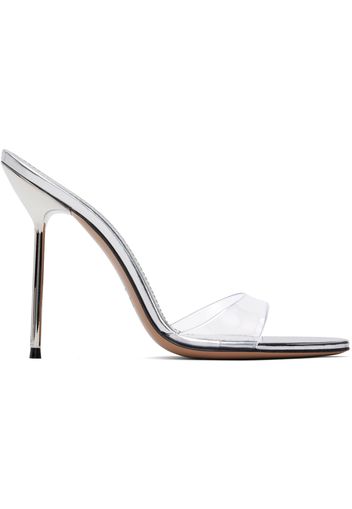 Paris Texas Silver Lidia Mule Heeled Sandals