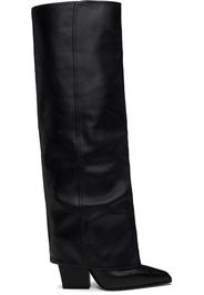 Paris Texas Black Jane Fold Over Tall Boots