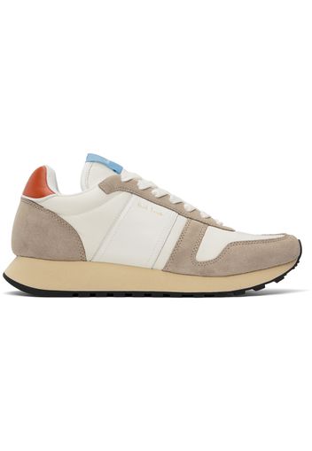 Paul Smith White & Taupe Eighties Sneakers