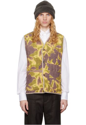 Paul Smith Multicolor Photogram Leaves Print Quilted Vest