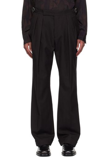 Paul Smith Brown Wool Pinstripe Trousers