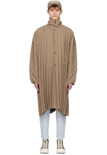 Homme Plissé Issey Miyake Brown Edge Coat