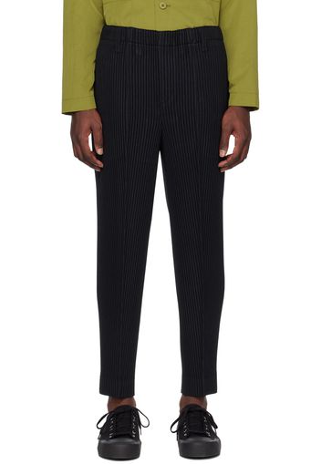 Homme Plissé Issey Miyake Black Wool Like Light Trousers