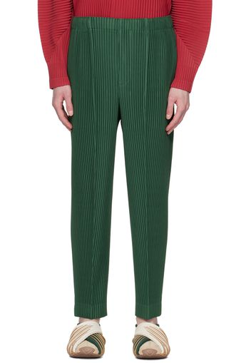 Homme Plissé Issey Miyake Green Pleats Bottoms 1 Trousers