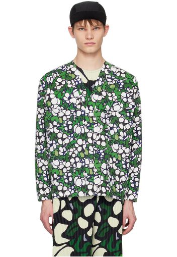 Homme Plissé Issey Miyake Green Printed Shirt