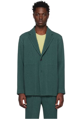 Homme Plissé Issey Miyake Green Wool Like Light Blazer