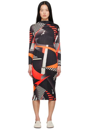 Pleats Please Issey Miyake Black Freeway Midi Dress