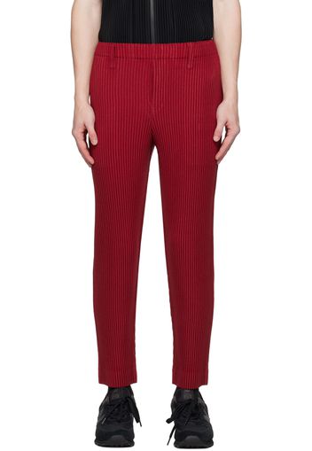HOMME PLISSÉ ISSEY MIYAKE Red Kersey Pleats Trousers