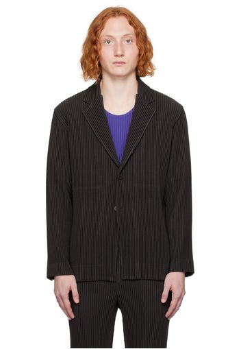 HOMME PLISSÉ ISSEY MIYAKE Brown Kersey Pleats Blazer