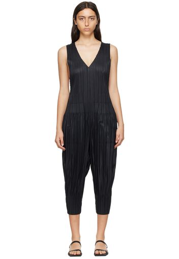 Pleats Please Issey Miyake Black Fluffy Basics Jumpsuit