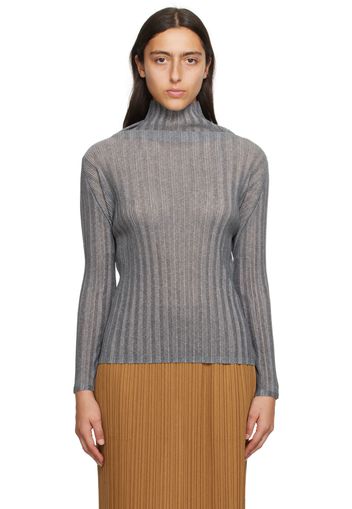 Pleats Please Issey Miyake Gray Basics Turtleneck