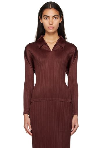 Pleats Please Issey Miyake Burgundy Monthly Colors October Top