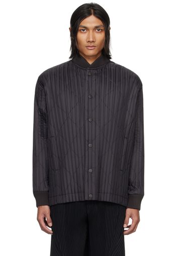 HOMME PLISSÉ ISSEY MIYAKE Black Padded Pleats Bomber Jacket