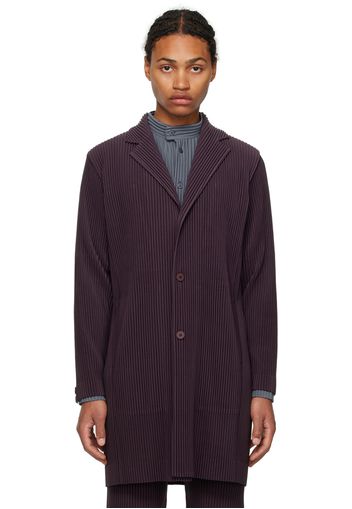 HOMME PLISSÉ ISSEY MIYAKE Purple Single-Breasted Coat