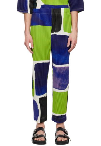 HOMME PLISSÉ ISSEY MIYAKE Blue & Green Landscape Trousers