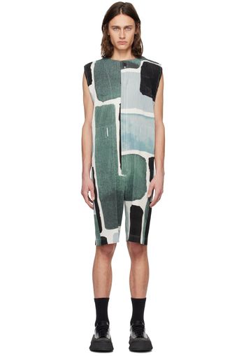 HOMME PLISSÉ ISSEY MIYAKE Gray & Black Landscape Jumpsuit