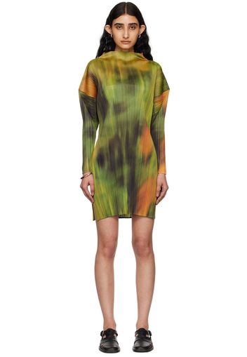 PLEATS PLEASE ISSEY MIYAKE Green Turnip & Spinach Minidress